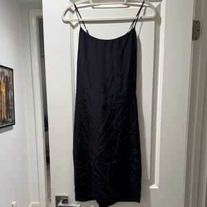 Jenni Kayne double bow tie back Elegant Black Silk Dress